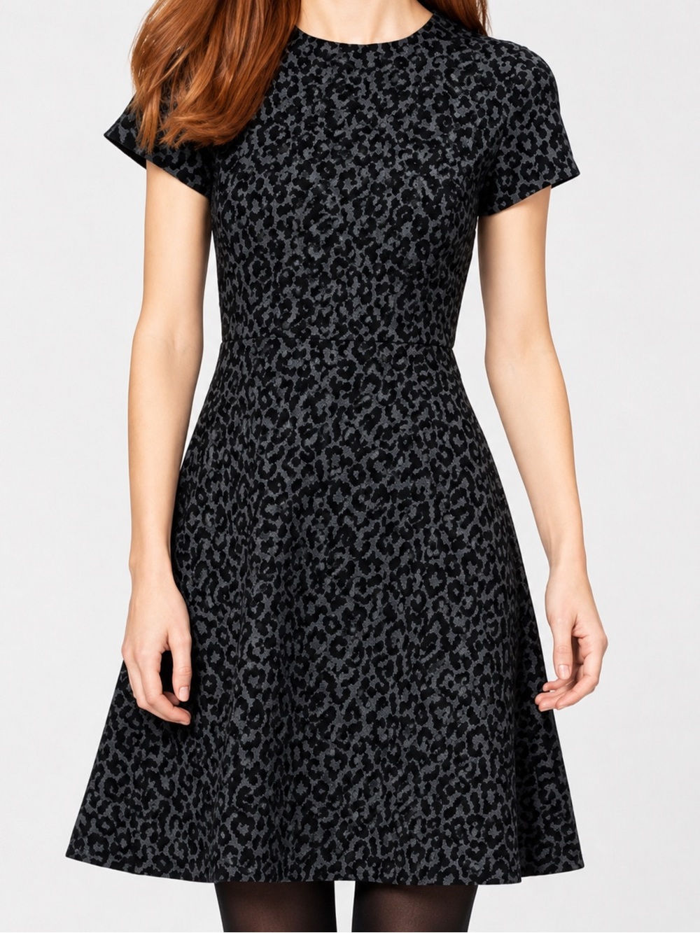 Loft NWT leopard print fit and flare dress, size 0